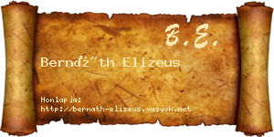 Bernáth Elizeus névjegykártya